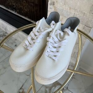 Sam Edelman White Leather Platform Sneakers for Men